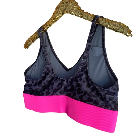 NWOT Mack and Mal Kissed By The Sun Bikini Swim Top Charcoal Leopard & Neon Pink - Picture 13 of 16